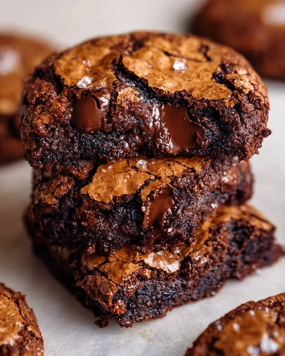 Fudgy chewy browkies, a delicious mix of brownies and cookies, on a plate