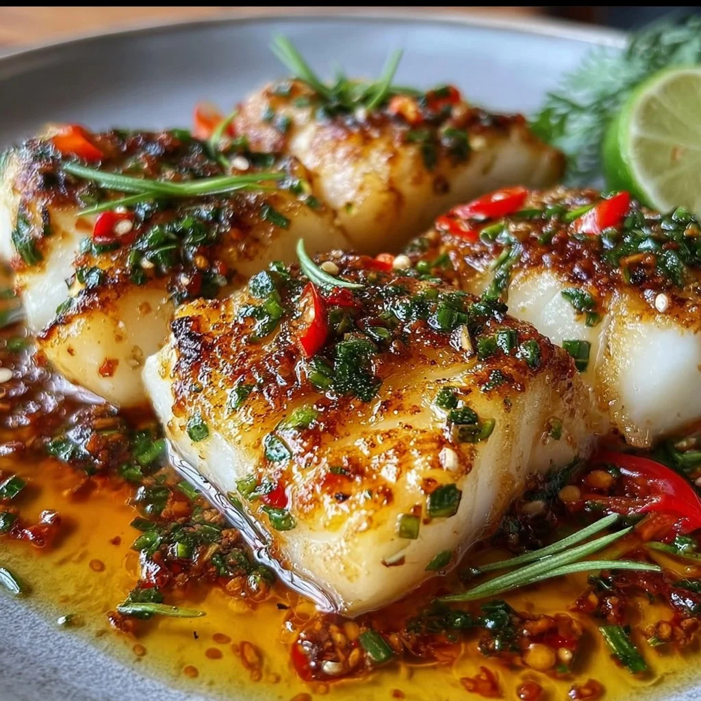 Delicious Garlic Butter Cod Strips served with Sweet Chili Lime Sauce