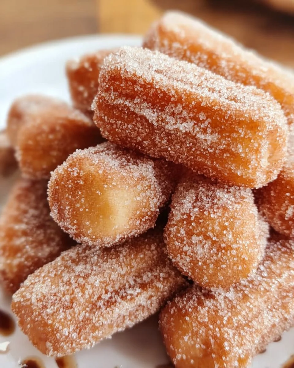 Healthy air fryer churro bites dusted with cinnamon sugar