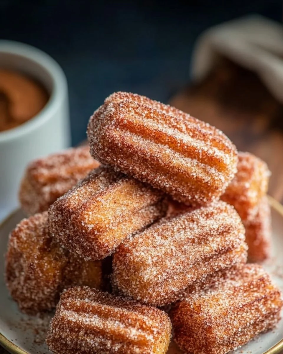 Healthy baked churro bites sprinkled with cinnamon sugar