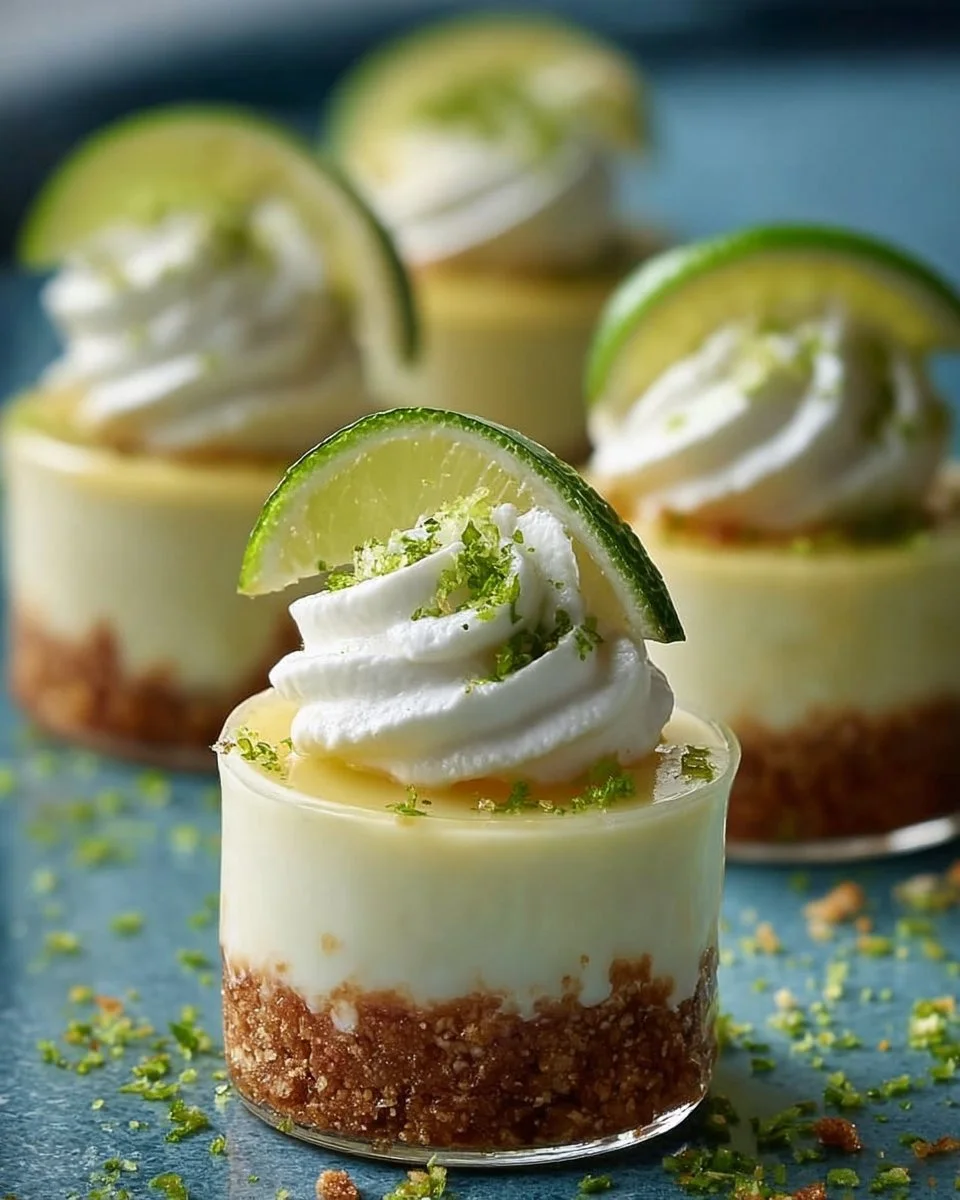 Delicious Key Lime Pie mini desserts served in individual cups