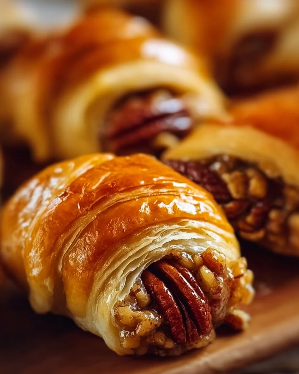 Delicious pecan pie crescent rolls baked to golden perfection