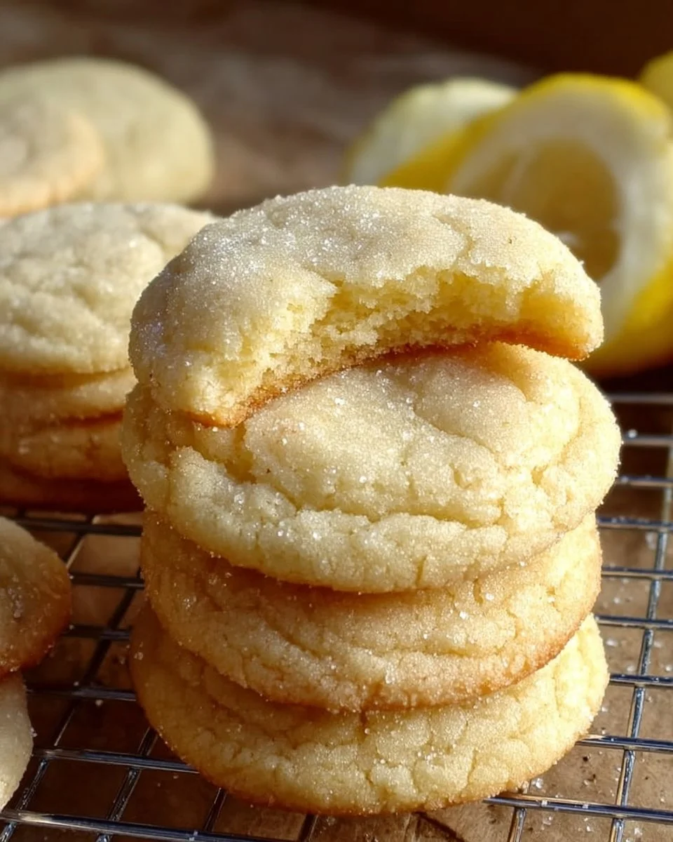 Soft and chewy lemon cookies with a zesty flavor, perfect for any occasion.