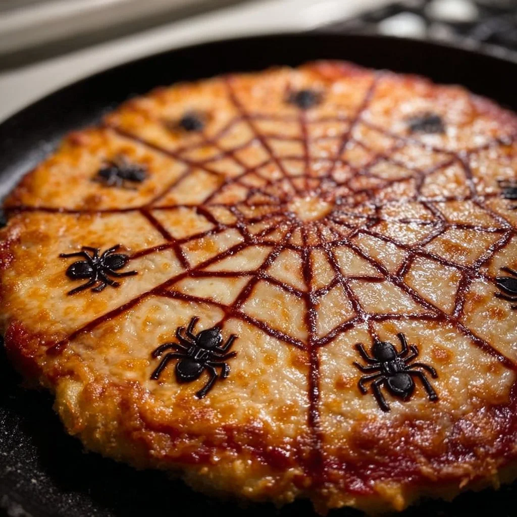 Spider Web Pizza Recipe - Fun Halloween-themed pizza dish