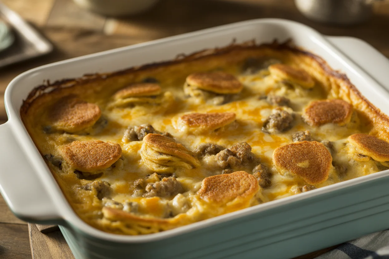 Delicious Pancake Sausage Casserole Bake for a Cozy Breakfast
