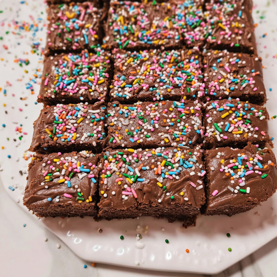 Chocolate Sprinkle Cake Traybake