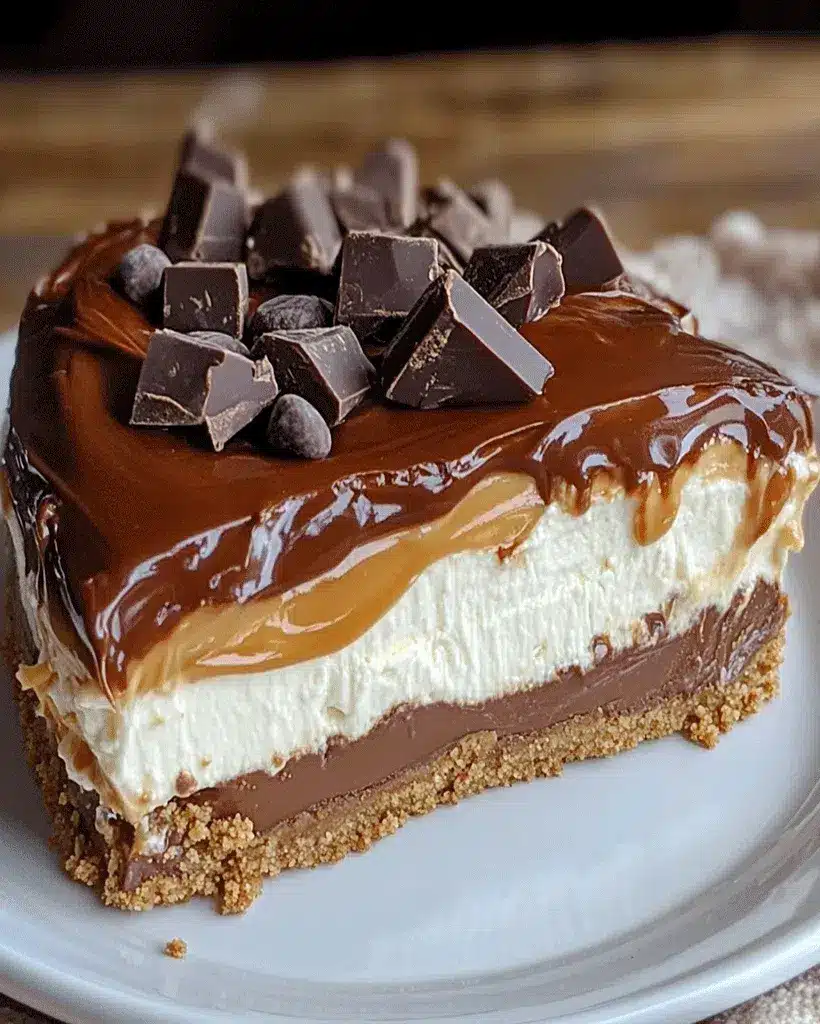 Homemade No-Bake Twix Cheesecake