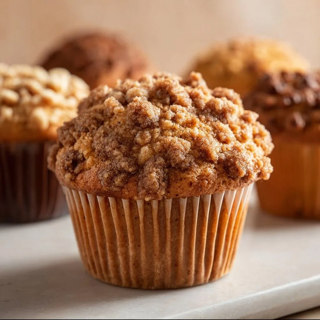 Chai tea latte muffins with spices and a warm golden-brown texture
