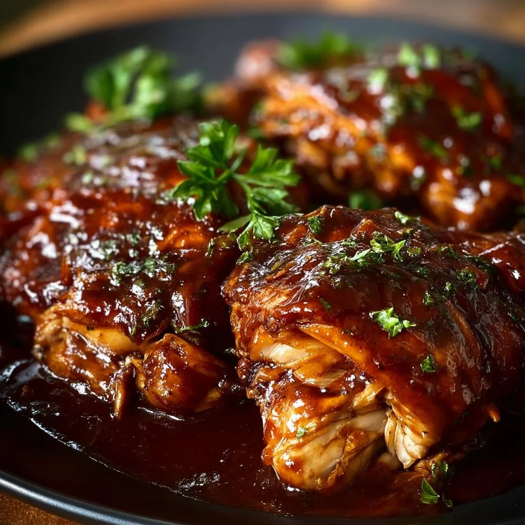 Delicious Crockpot BBQ Chicken served on a plate with side dishes.