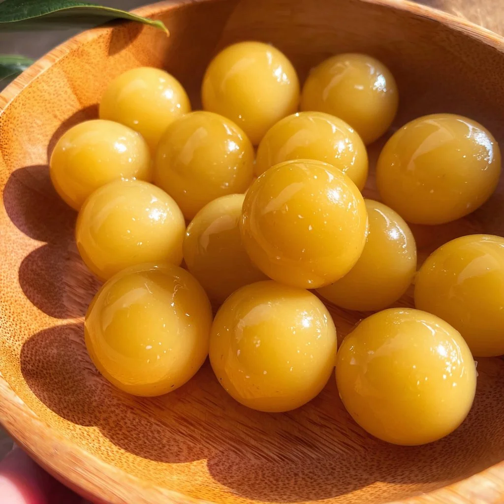 Delicious Duang Duang steamed potato balls served on a plate
