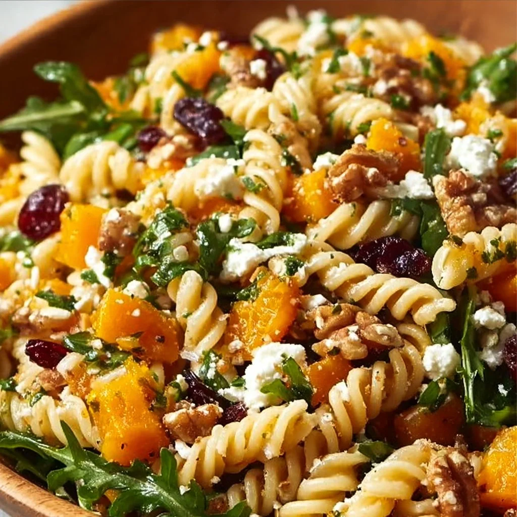 Fall Harvest Pasta Salad with seasonal vegetables and pasta