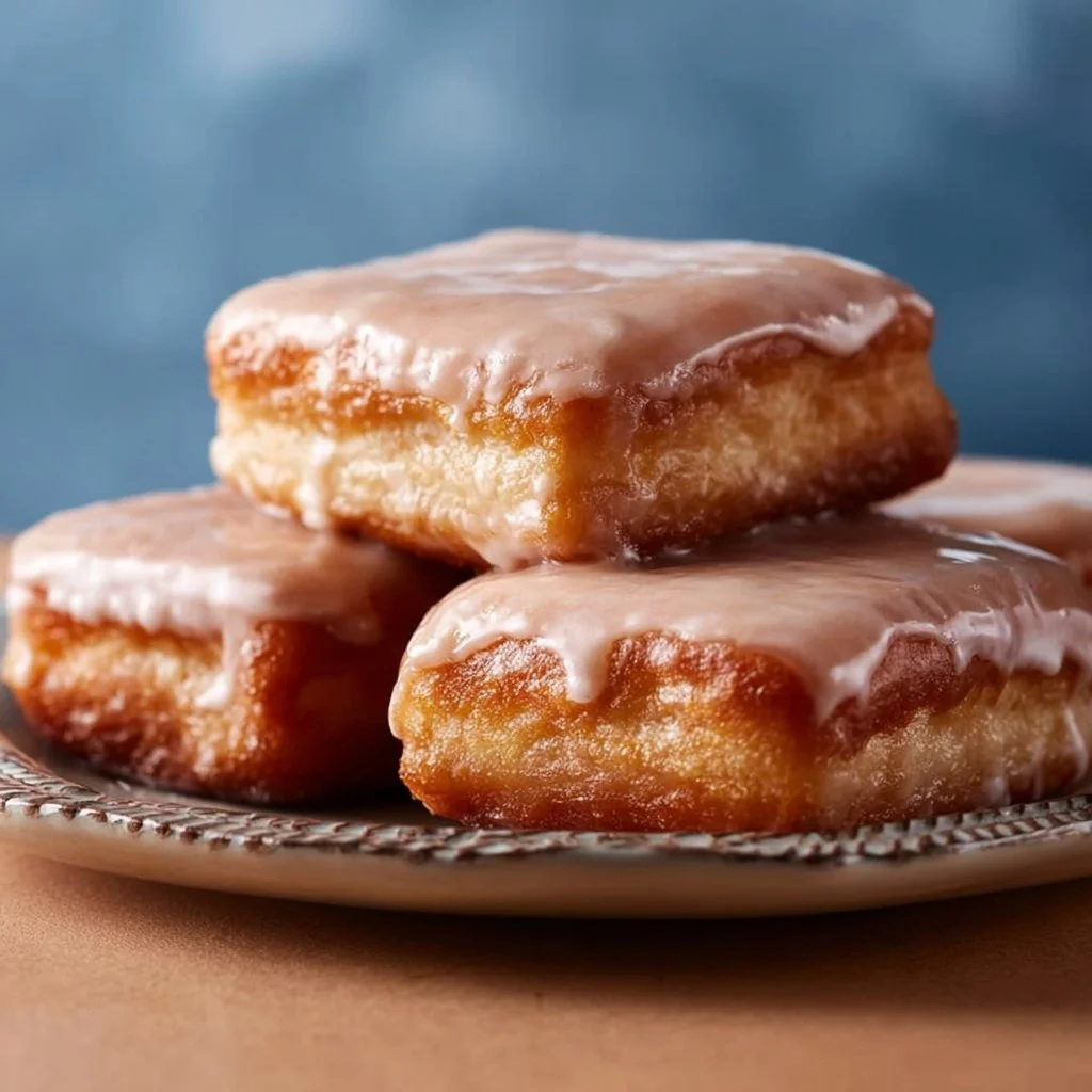 Freshly baked maple donut bars with a delightful glaze