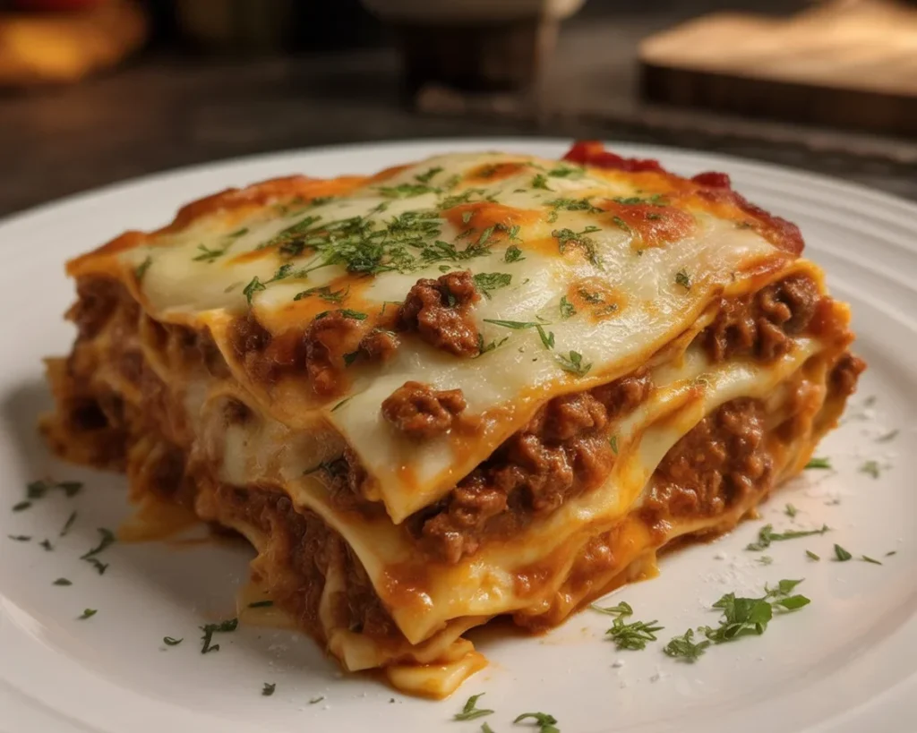 Crockpot Ravioli Lasagna with layers of cheese, ravioli, and meat sauce in a slow cooker.
