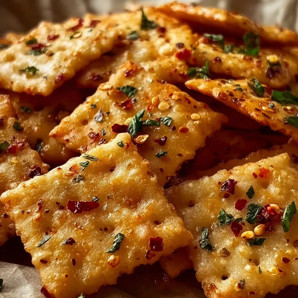 Bowl of Spicy Ranch Fire Crackers with a spicy seasoning blend