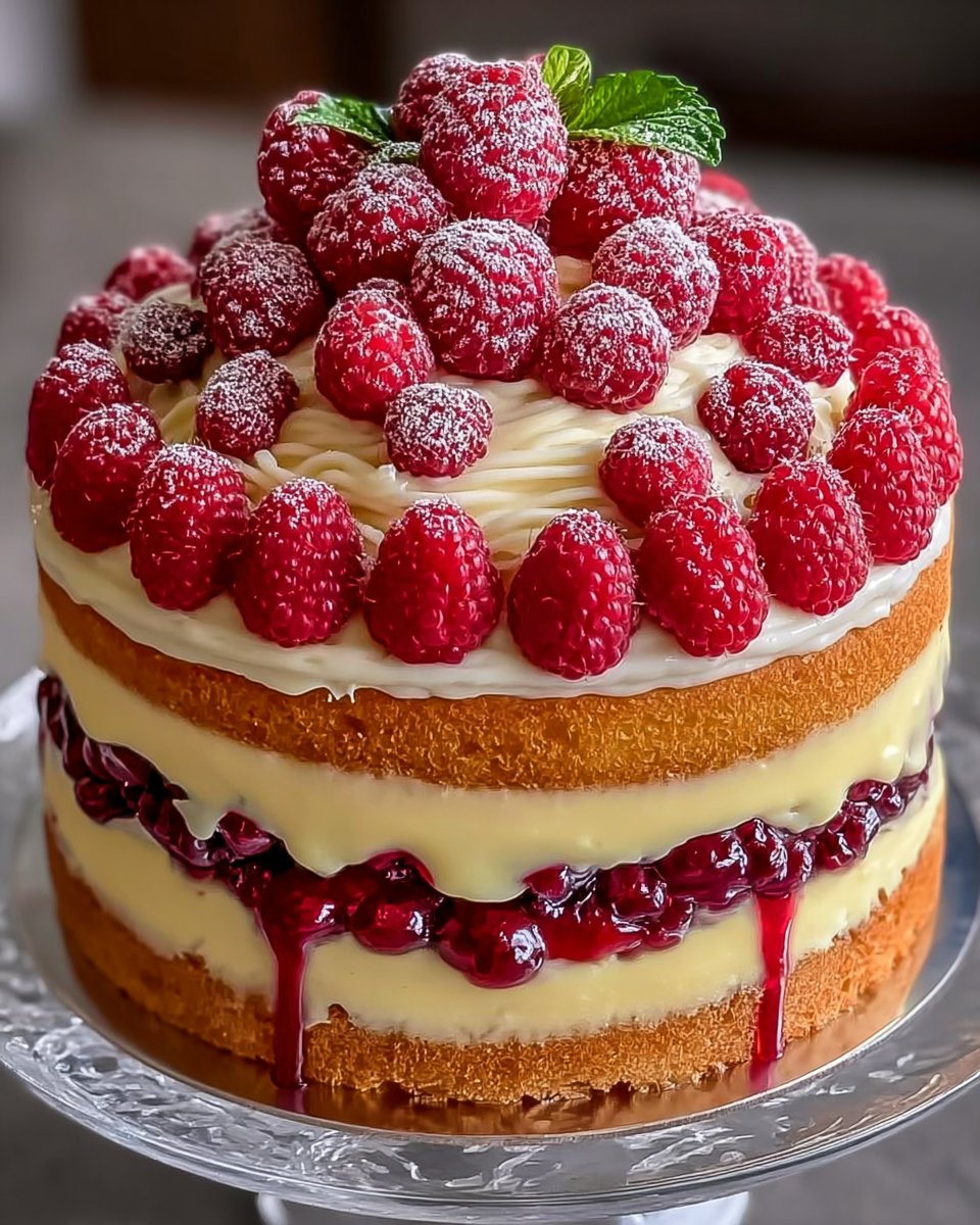 Heavenly White Chocolate Raspberry Cake