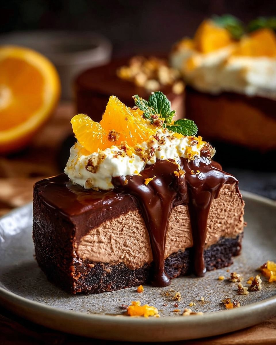 Chocolate Ganache with Orange Mascarpone Cheesecake