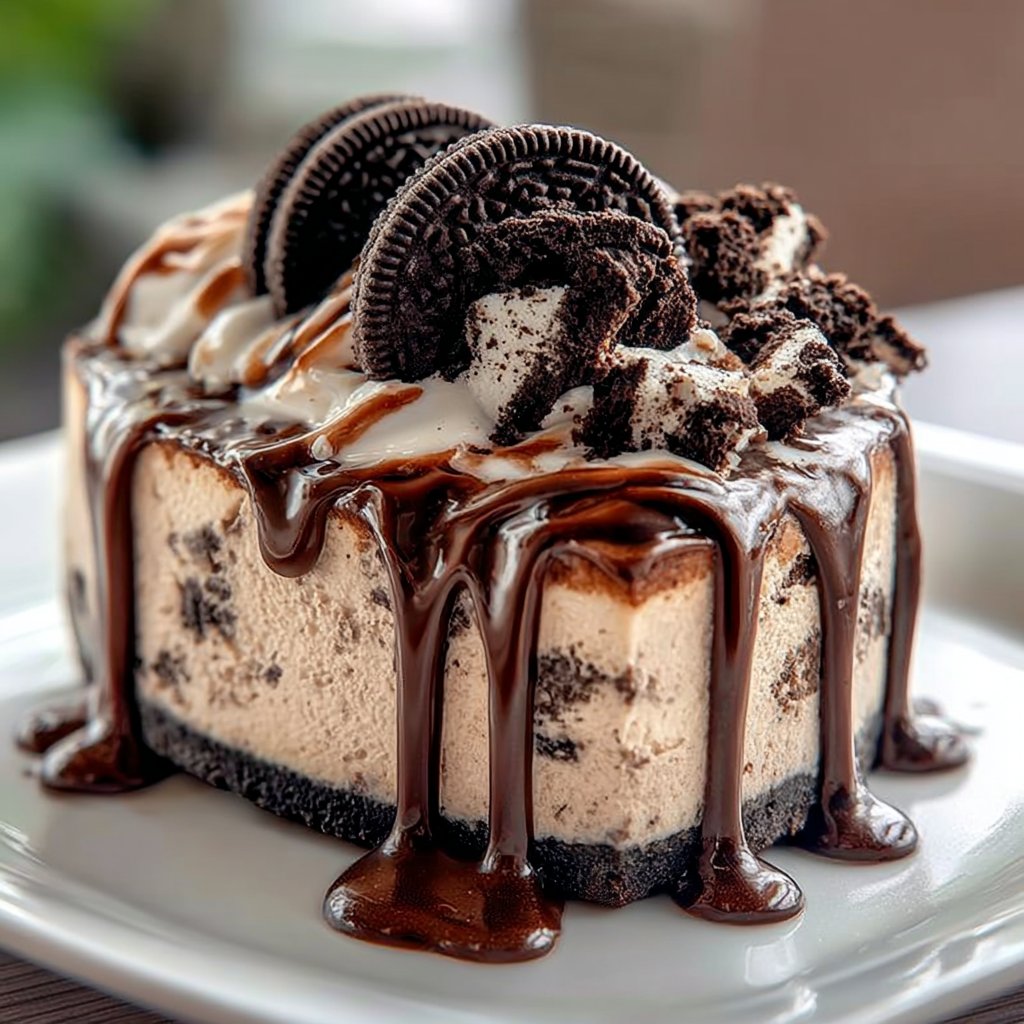 Oreo Cheesecake With Chocolate Frosting (No-Bake)