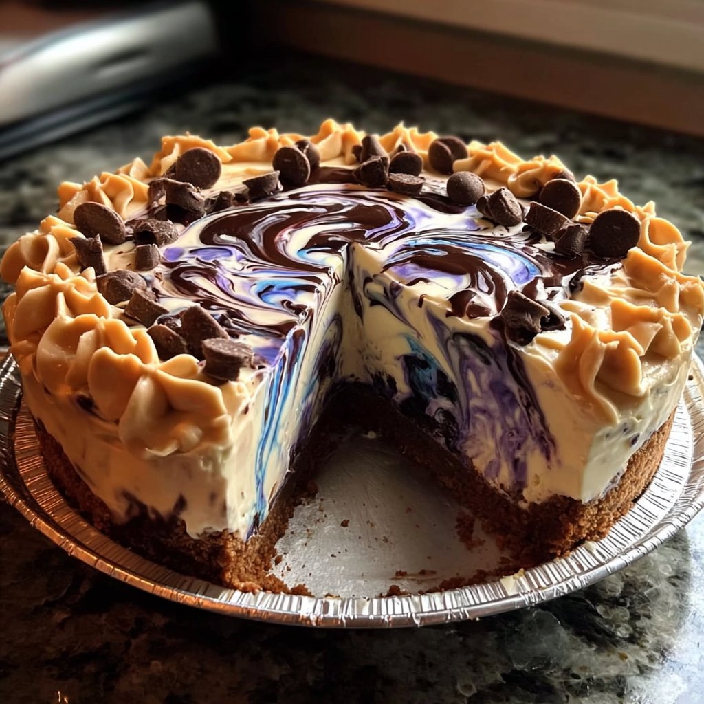 No-Bake Blueberry Swirl Cheesecake