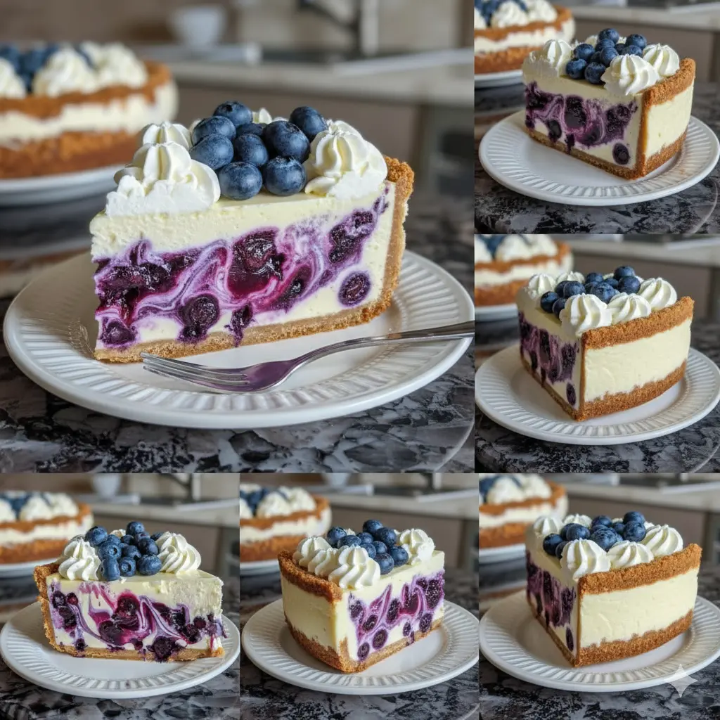 Blueberry Swirl Cheesecake