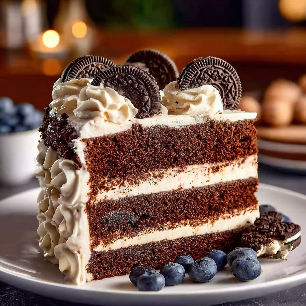 Chocolate Cookie and Cream Oreo Cake