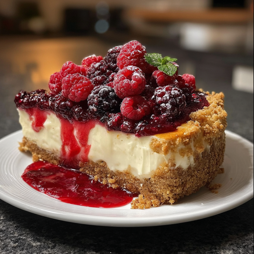Christmas Berry Crumble Cheesecake