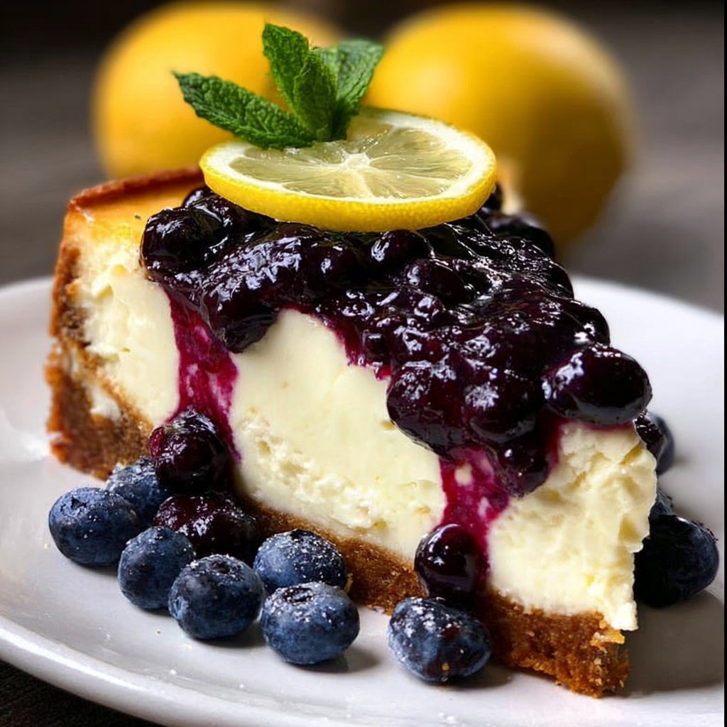 Lemon Wild Blueberry Cheesecake