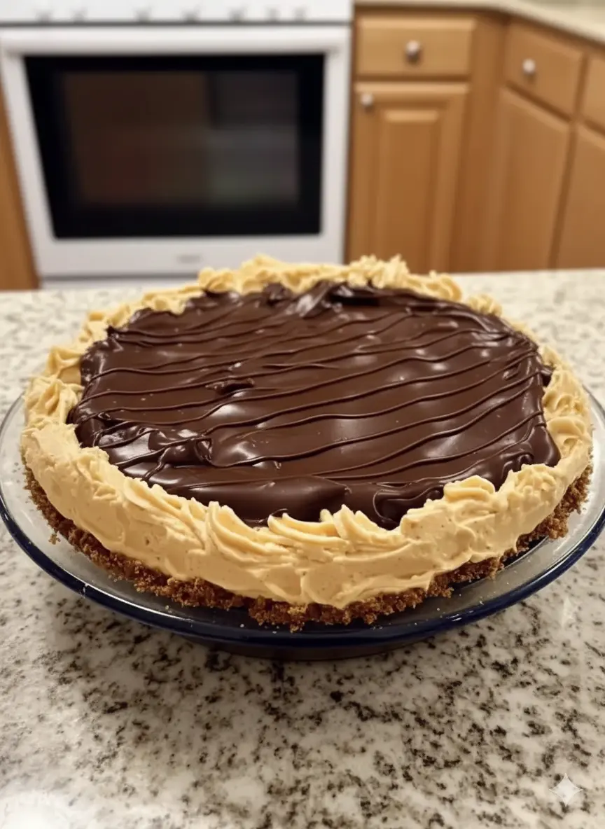 No-Bake Chocolate Peanut Butter Cream Pie