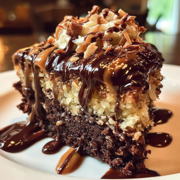 German Chocolate Poke Cake