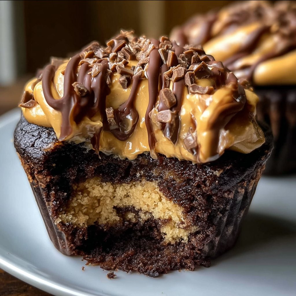 Gooey Peanut Butter Lava Cupcakes