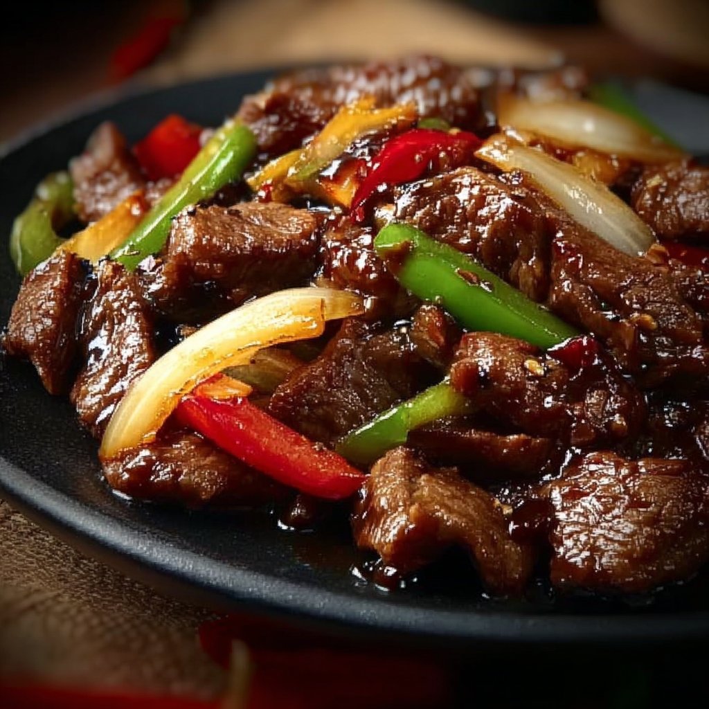 Sizzling Chinese Pepper Steak with Onions