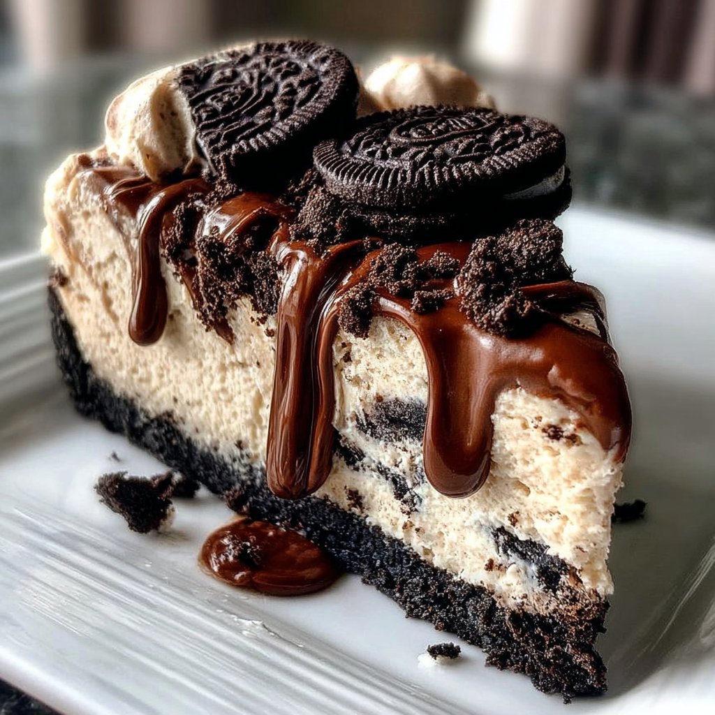 Oreo Cheesecake With Chocolate Frosting (No-Bake)