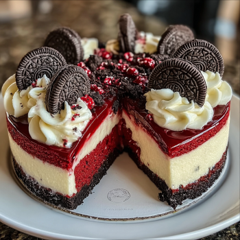 Red Velvet Oreo Cheesecake