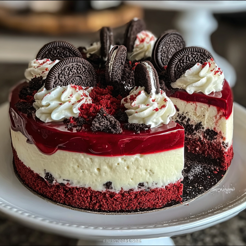 Red Velvet Oreo Cheesecake