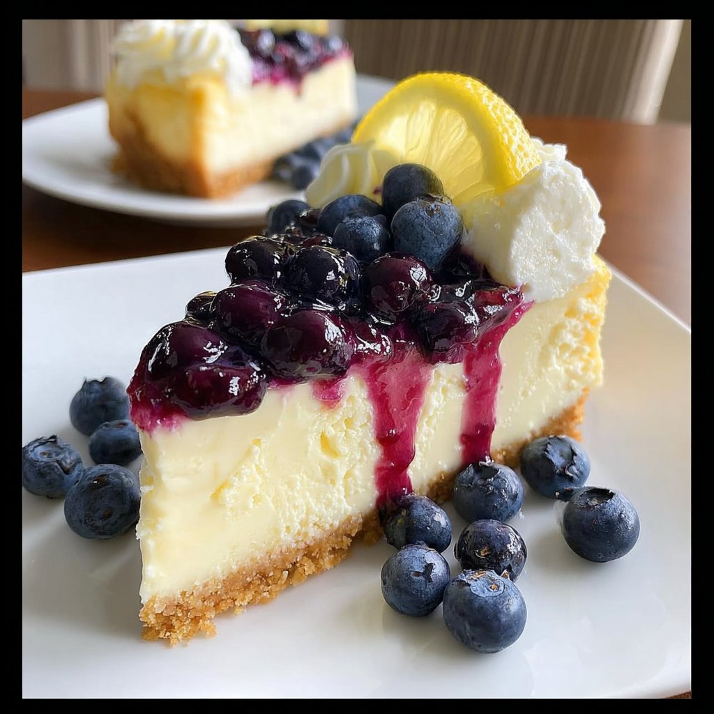 Lemon Cheesecake with Blueberries