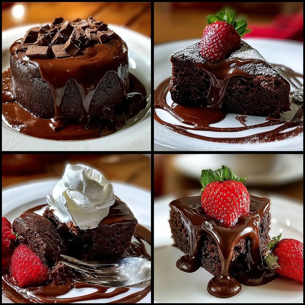 Chocolate Pudding Cake Slice