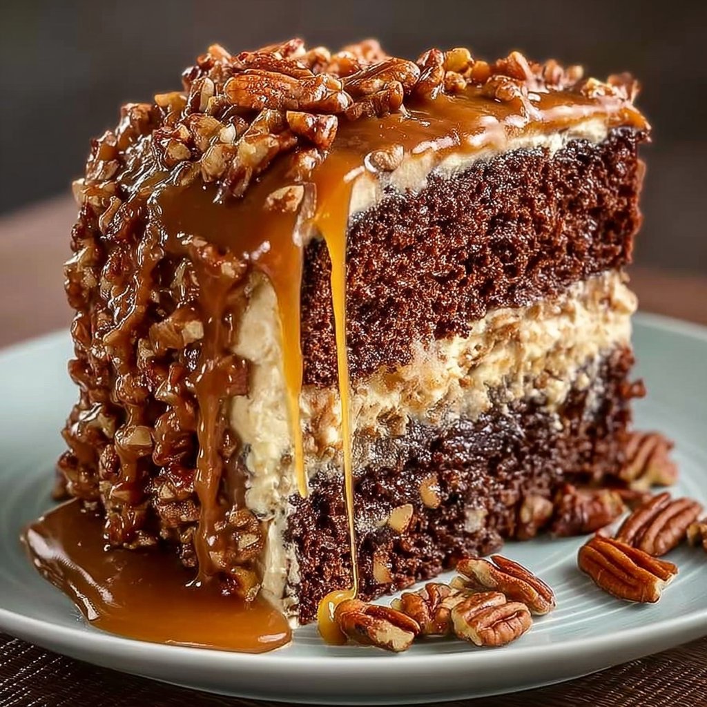 Caramel Pecan Ice Cream Chocolate Delight Cake
