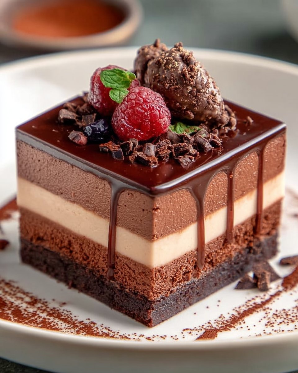 Triple Chocolate Mousse Cake