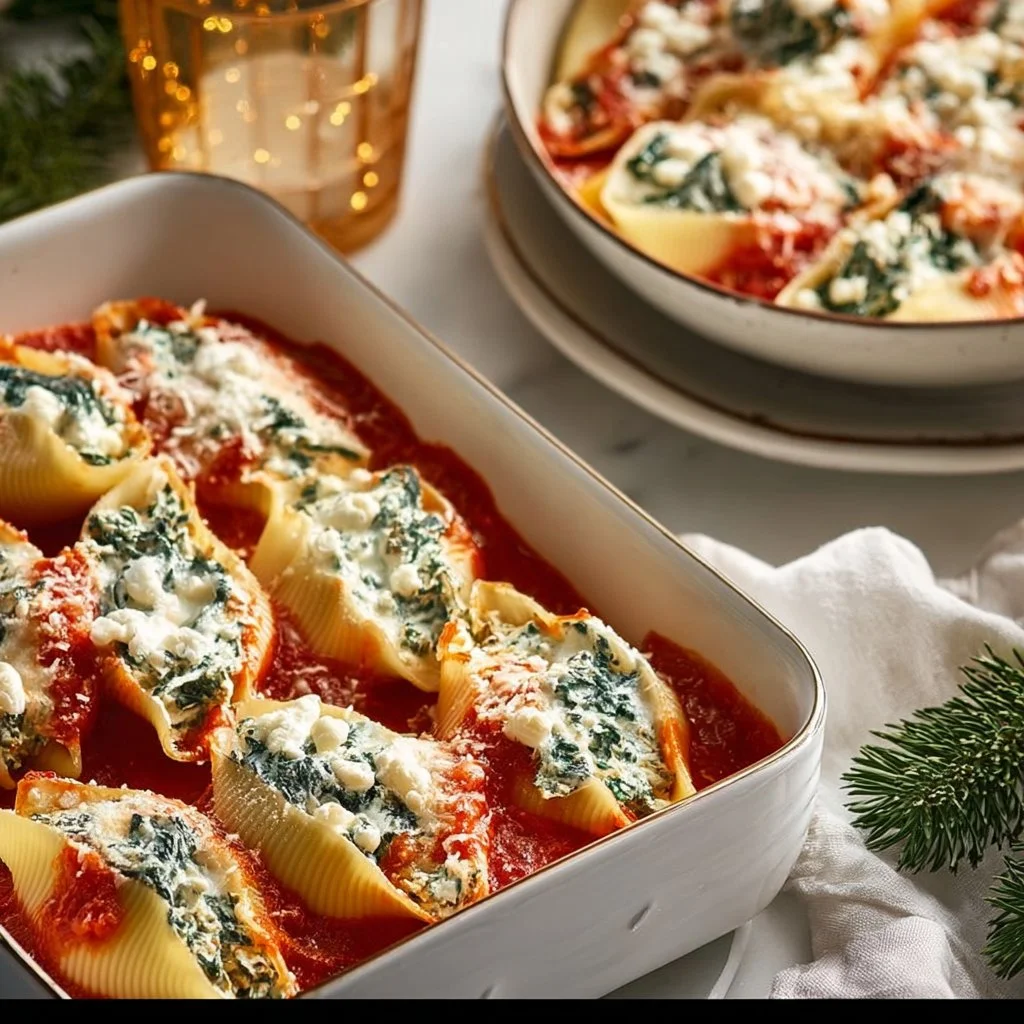 Best Christmas stuffed shells filled with cheese and festive herbs for holiday meals