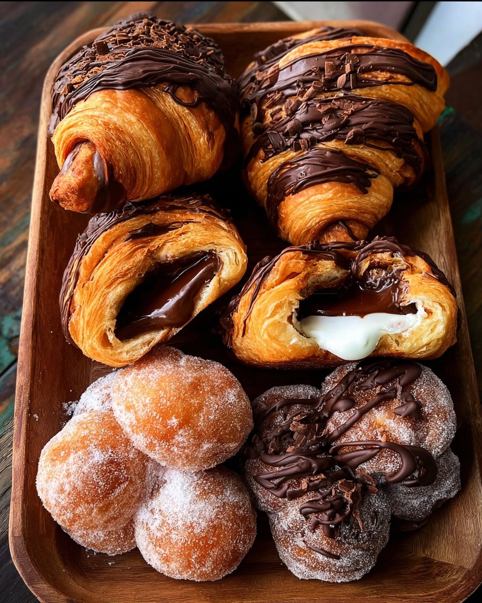Chocolate Croissant and Donuts
