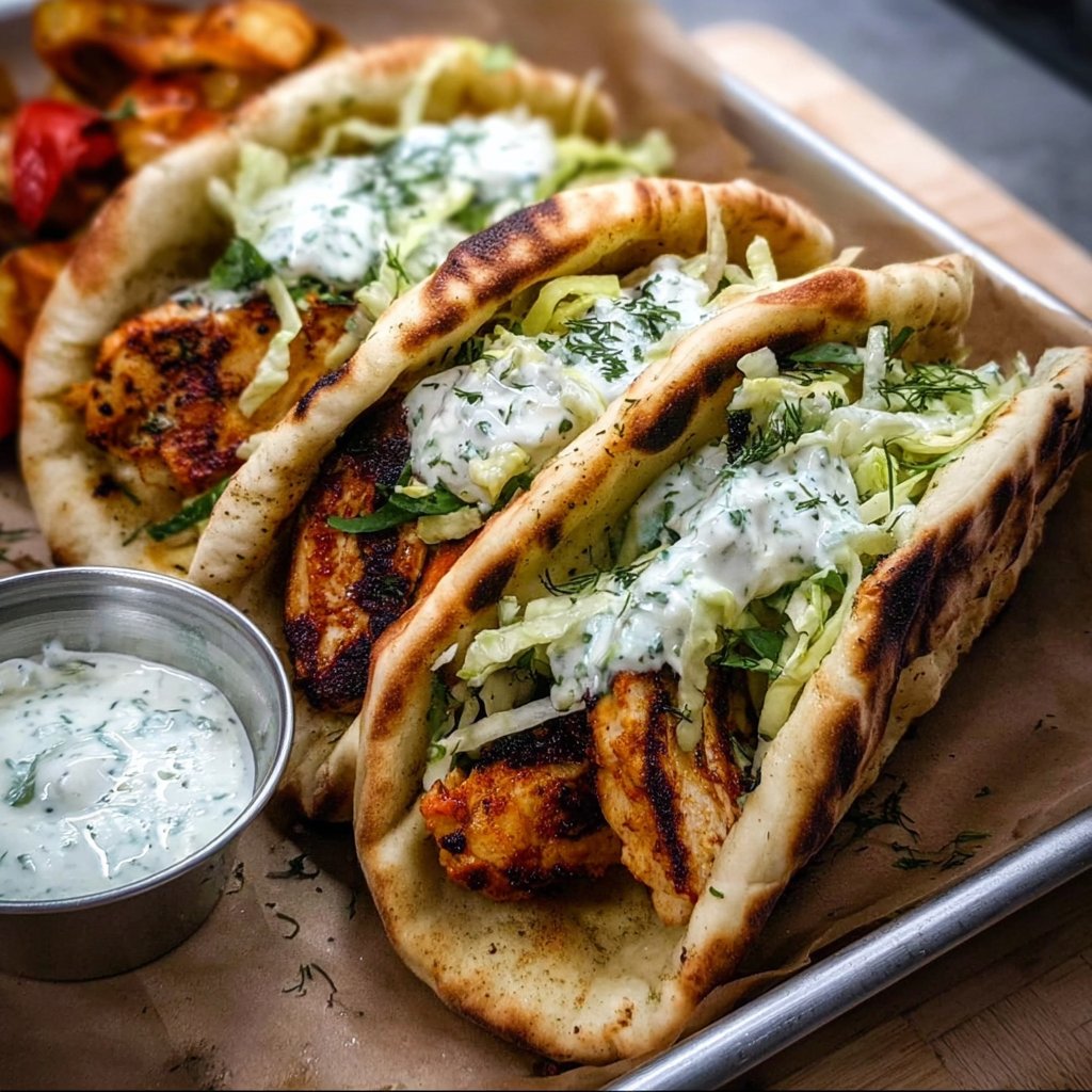 Sheet Pan Chicken Pitas with Herby Ranch