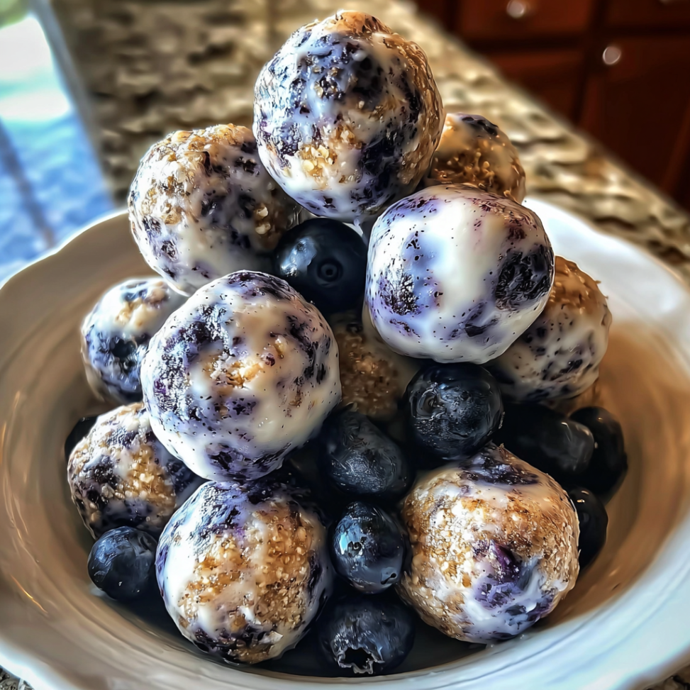 Blueberry Yogurt Protein Bites