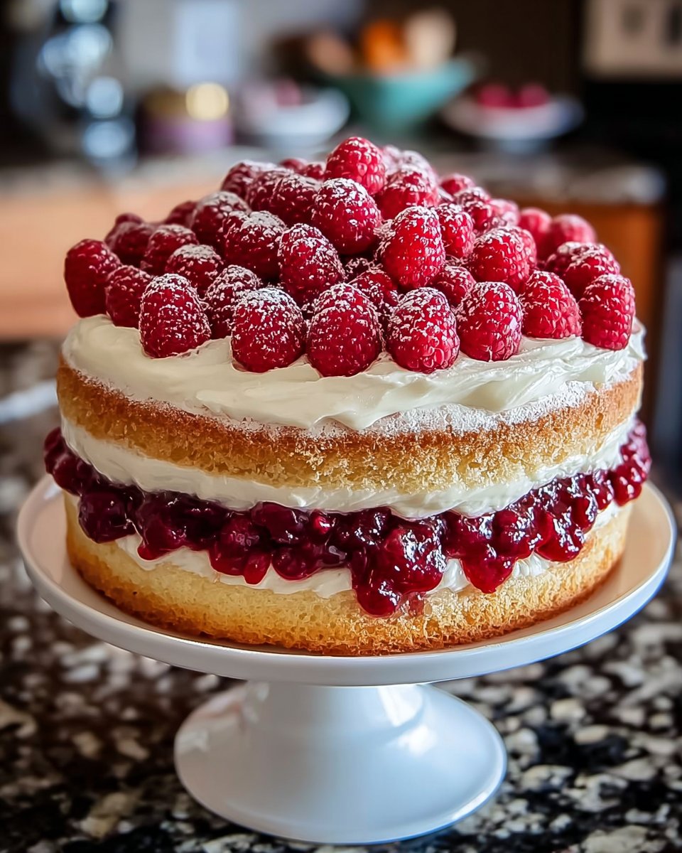 Heavenly White Chocolate Raspberry Cake
