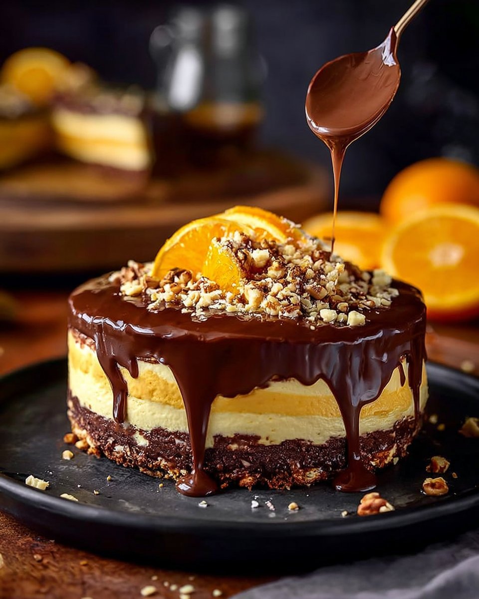 Chocolate Ganache with Orange Mascarpone Cheesecake