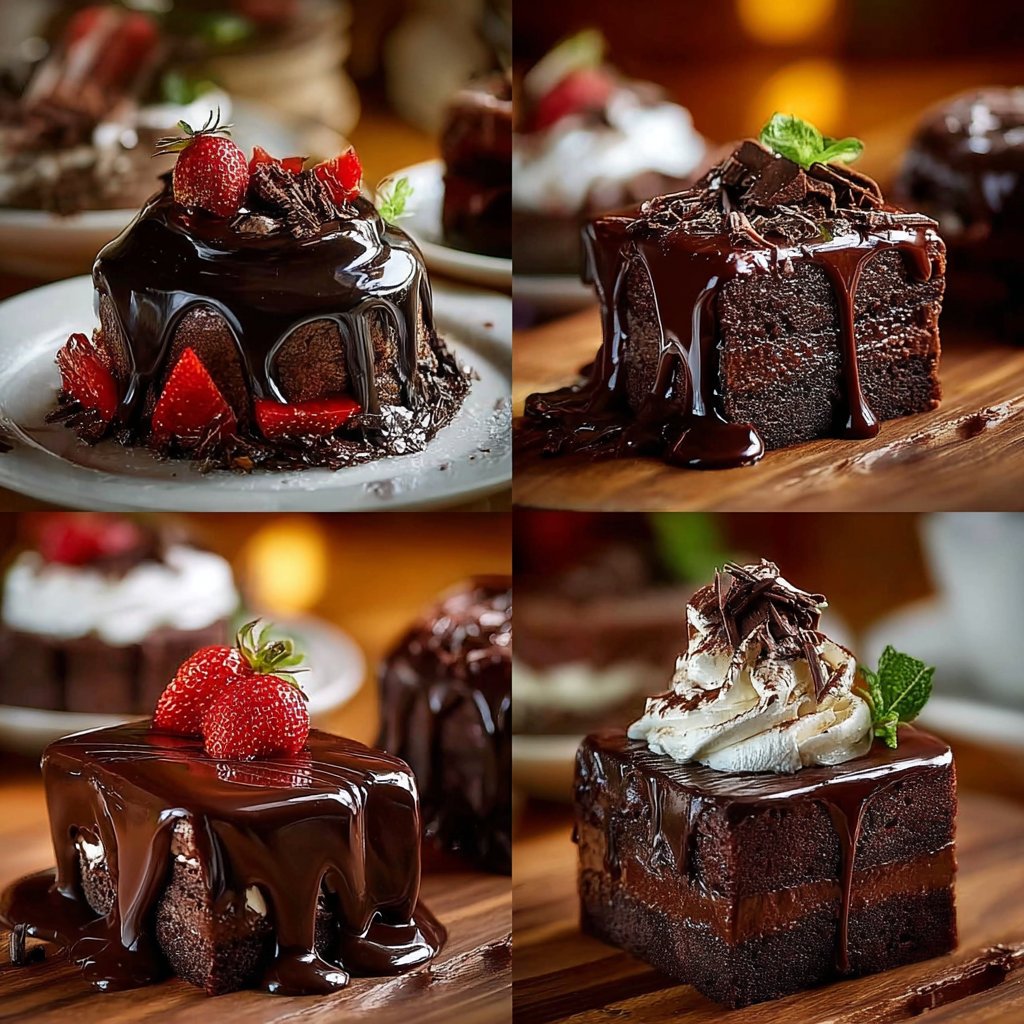 Chocolate Pudding Cake Slice