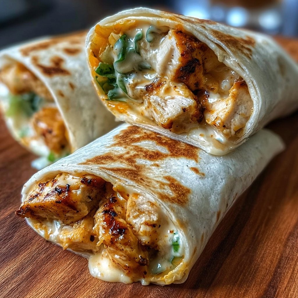 Cheesy Chicken Garlic Wraps