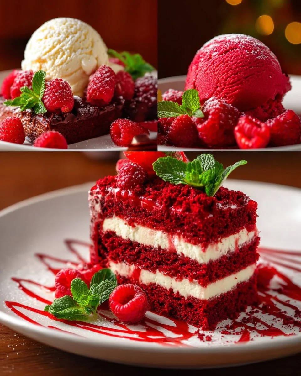 Delicious slice of Red Velvet Cake with cream cheese frosting on a plate