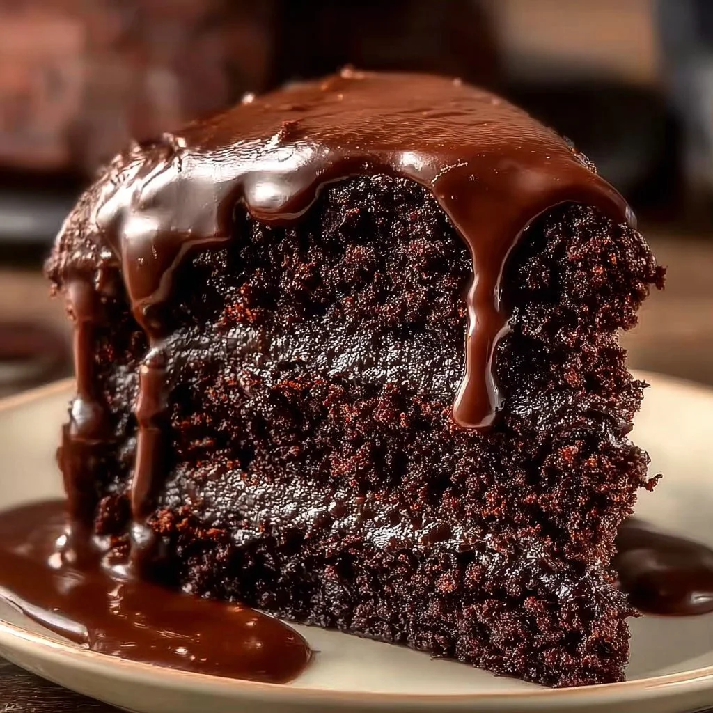 Sunk Chocolate Cake - a rich and moist chocolate cake recipe for dessert lovers