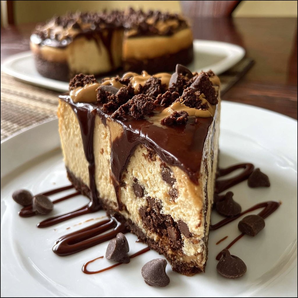 Chocolate Chip Peanut Butter Cheesecake Cake