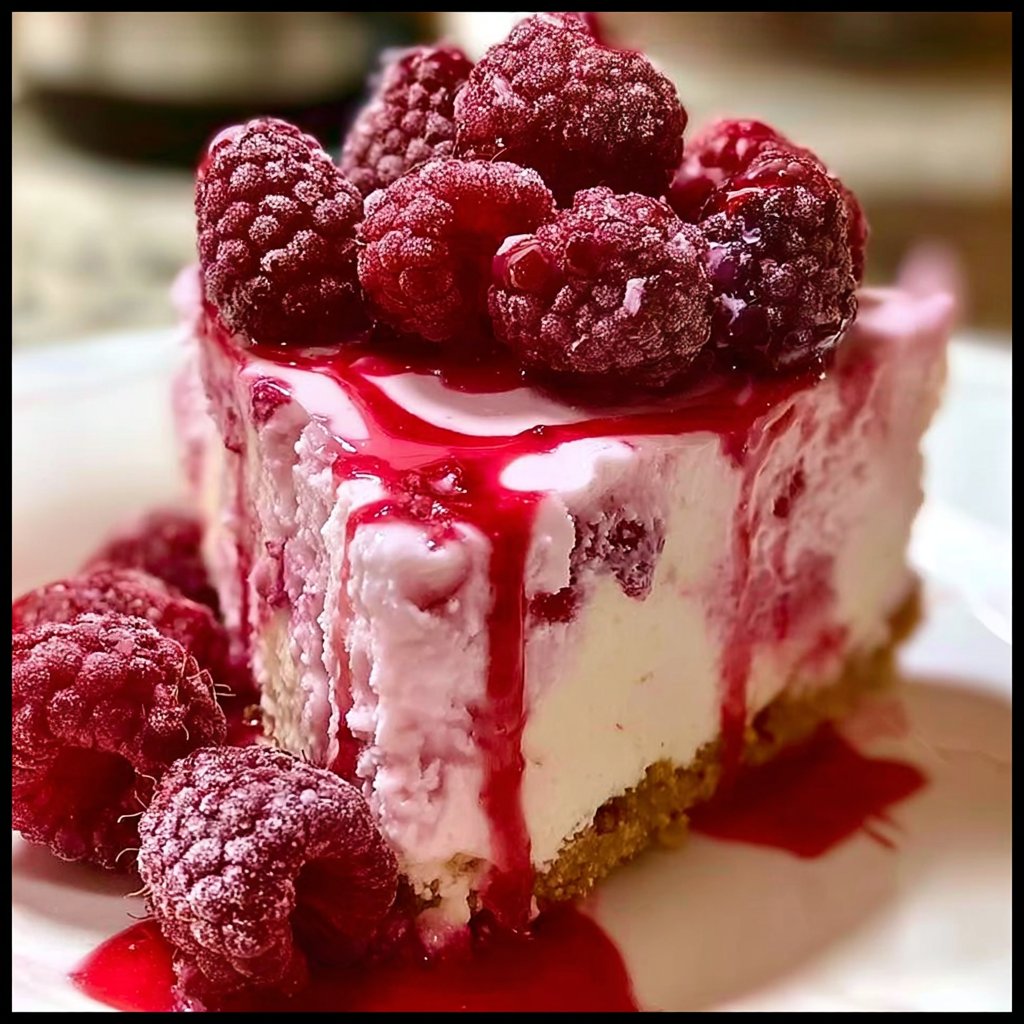Raspberry Ice Cream Cheesecake