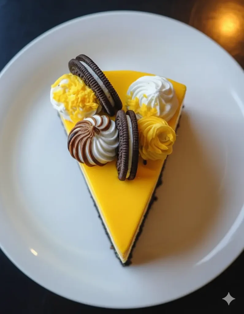 Yellow Velvet Oreo Cheesecake